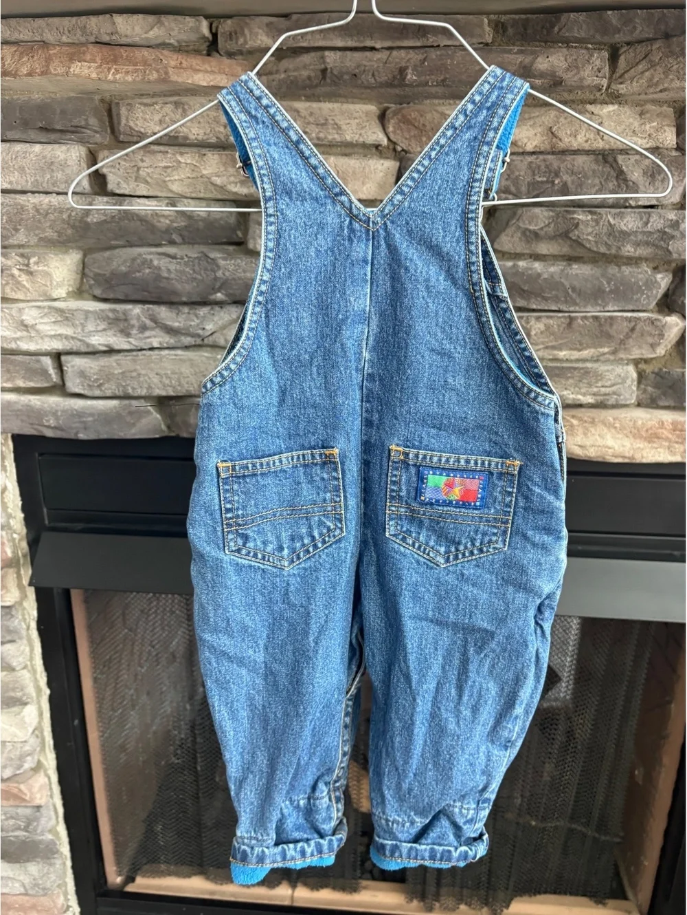 Vintage Gymboree Baby Denim Overalls with Patch on Pocket size 12 months Boys